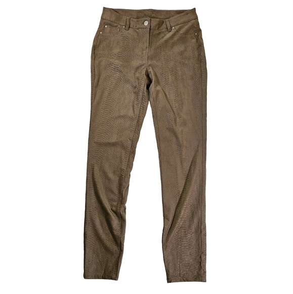 Artisan NY Snakeskin Print Mocha Skinny Leg Pants, Size 4 - Picture 1 of 10